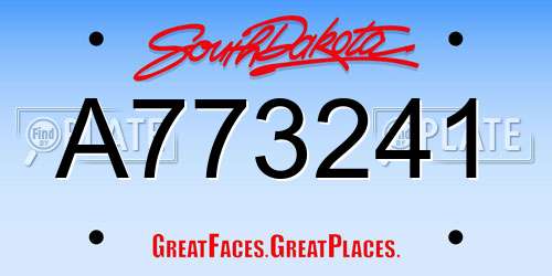 A773241 South Dakota License Plate