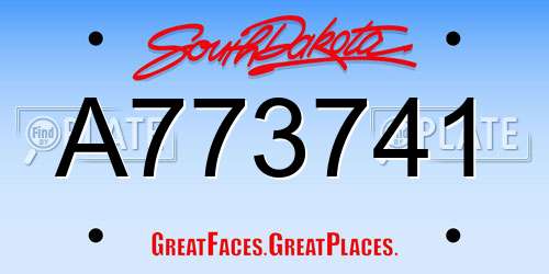 A773741 South Dakota License Plate