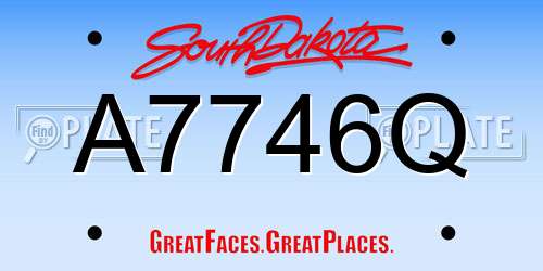 A7746Q South Dakota License Plate