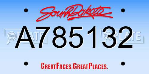 A785132 South Dakota License Plate