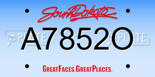 A7852O South Dakota License Plate
