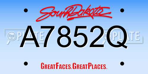 A7852Q South Dakota License Plate