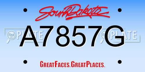 A7857G South Dakota License Plate