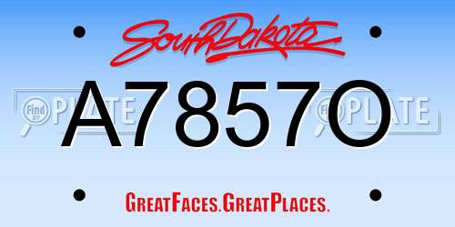 A7857O South Dakota License Plate