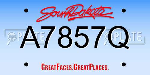 A7857Q South Dakota License Plate