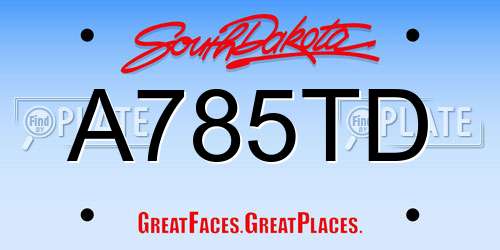A785TD South Dakota License Plate