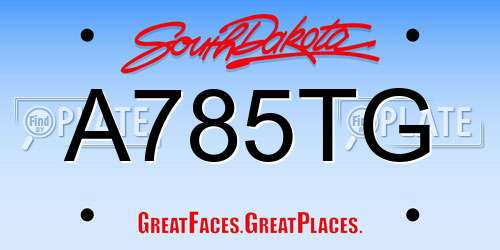 A785TG South Dakota License Plate
