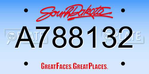 A788132 South Dakota License Plate