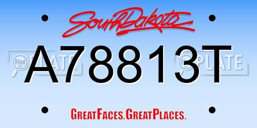 A78813T South Dakota License Plate