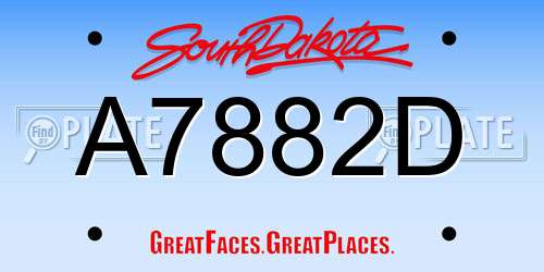 A7882D South Dakota License Plate
