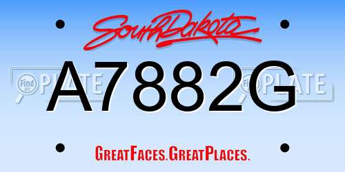 A7882G South Dakota License Plate