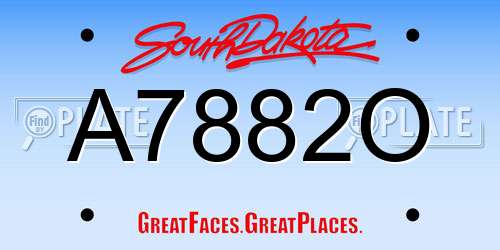 A7882O South Dakota License Plate
