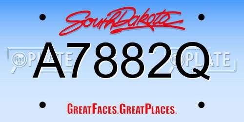 A7882Q South Dakota License Plate
