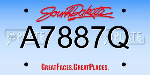 A7887Q South Dakota License Plate