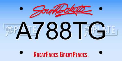 A788TG South Dakota License Plate