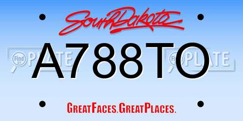 A788TO South Dakota License Plate