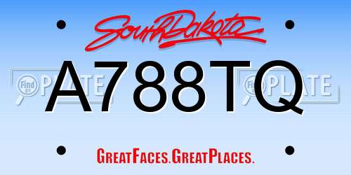 A788TQ South Dakota License Plate