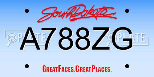 A788ZG South Dakota License Plate