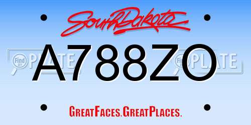 A788ZO South Dakota License Plate