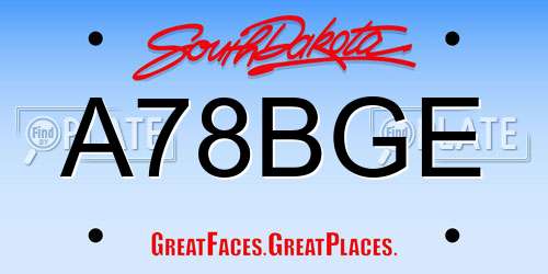 A78BGE South Dakota License Plate