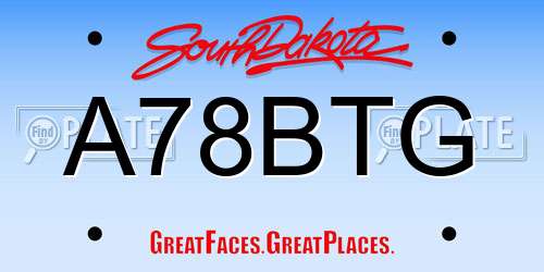 A78BTG South Dakota License Plate