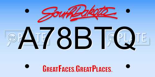 A78BTQ South Dakota License Plate