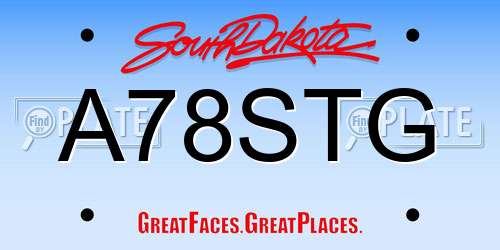 A78STG South Dakota License Plate