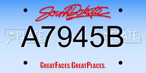 A7945B South Dakota License Plate