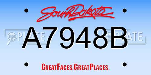 A7948B South Dakota License Plate