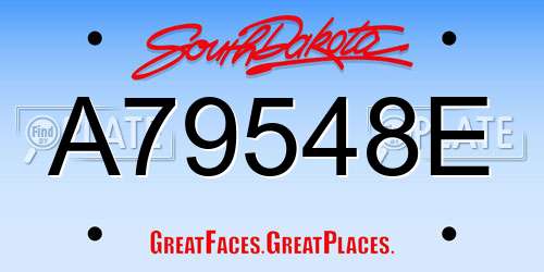 A79548E South Dakota License Plate