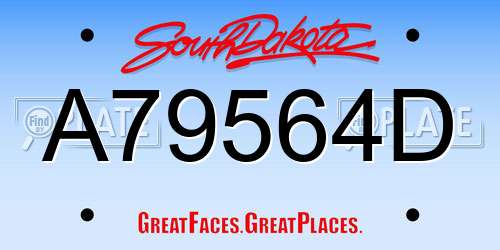 A79564D South Dakota License Plate