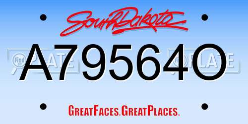 A79564O South Dakota License Plate
