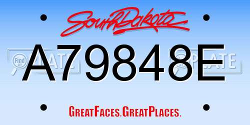 A79848E South Dakota License Plate