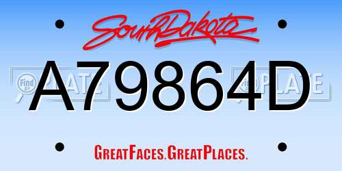 A79864D South Dakota License Plate