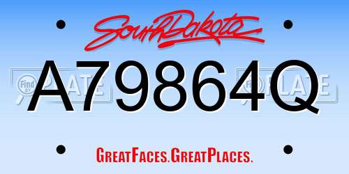 A79864Q South Dakota License Plate