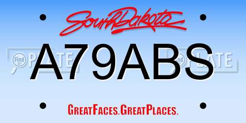 A79ABS South Dakota License Plate