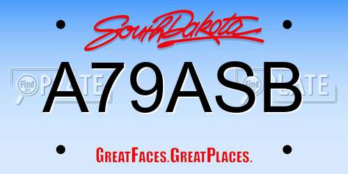 A79ASB South Dakota License Plate