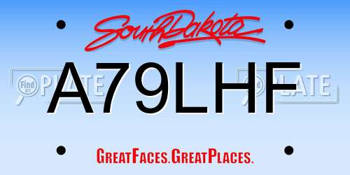 A79LHF South Dakota License Plate