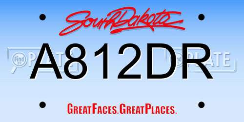 A812DR South Dakota License Plate