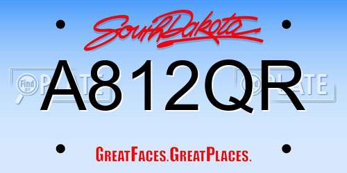 A812QR South Dakota License Plate