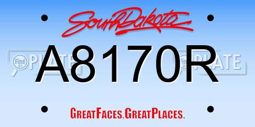 A8170R South Dakota License Plate