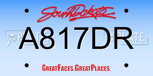 A817DR South Dakota License Plate