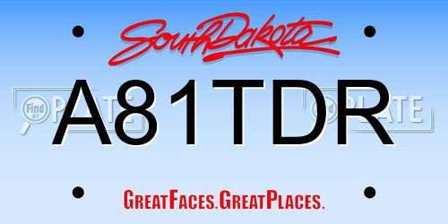 A81TDR South Dakota License Plate