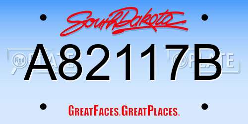 A82117B South Dakota License Plate
