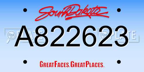 A822623 South Dakota License Plate