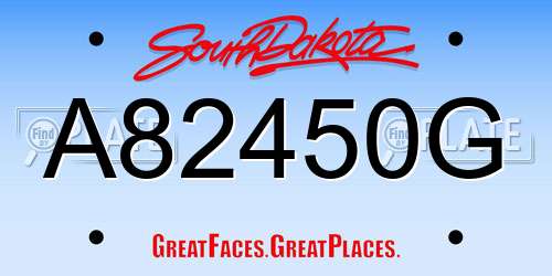A82450G South Dakota License Plate