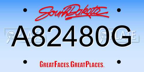 A82480G South Dakota License Plate