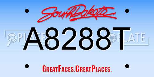 A8288T South Dakota License Plate
