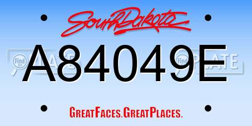 A84049E South Dakota License Plate