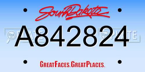 A842824 South Dakota License Plate